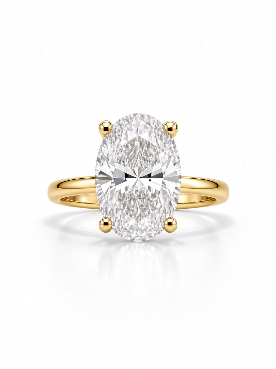14K White Gold 2.03CT Oval Lab Diamond Engagement Ring with Wrap Around Halo