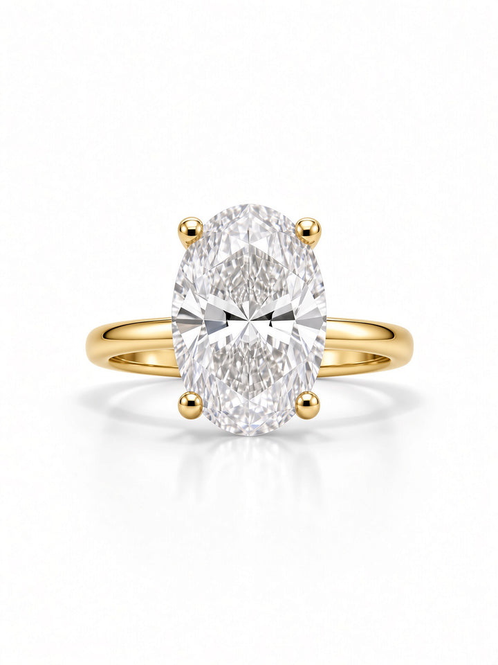 14K White Gold 2.03CT Oval Lab Diamond Engagement Ring with Wrap Around Halo