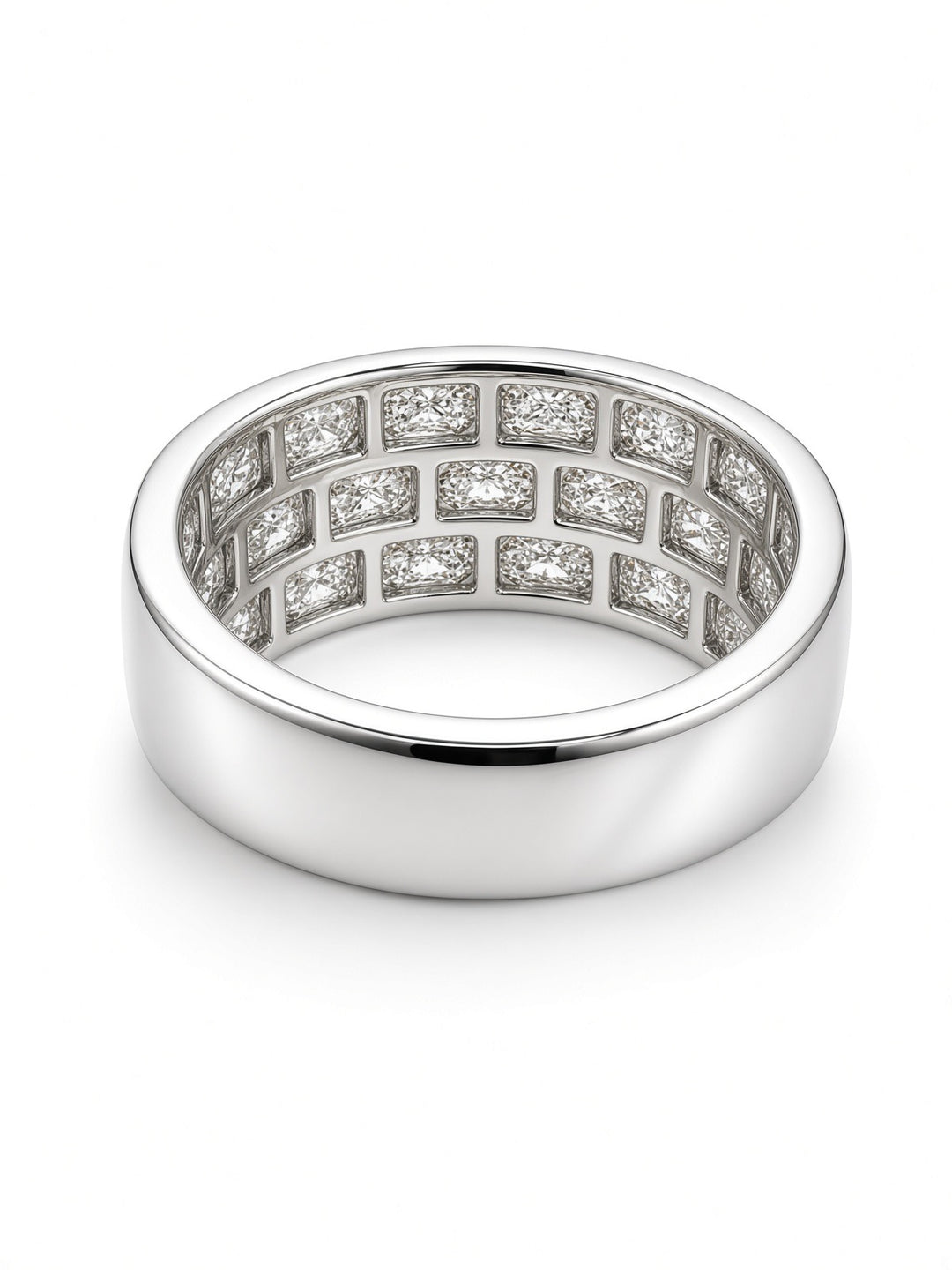 Aria 14K White Gold Thick Band