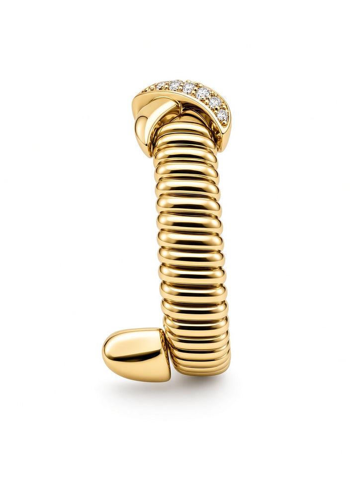 Solara 14K Gold Spiral Twist Diamond Ring