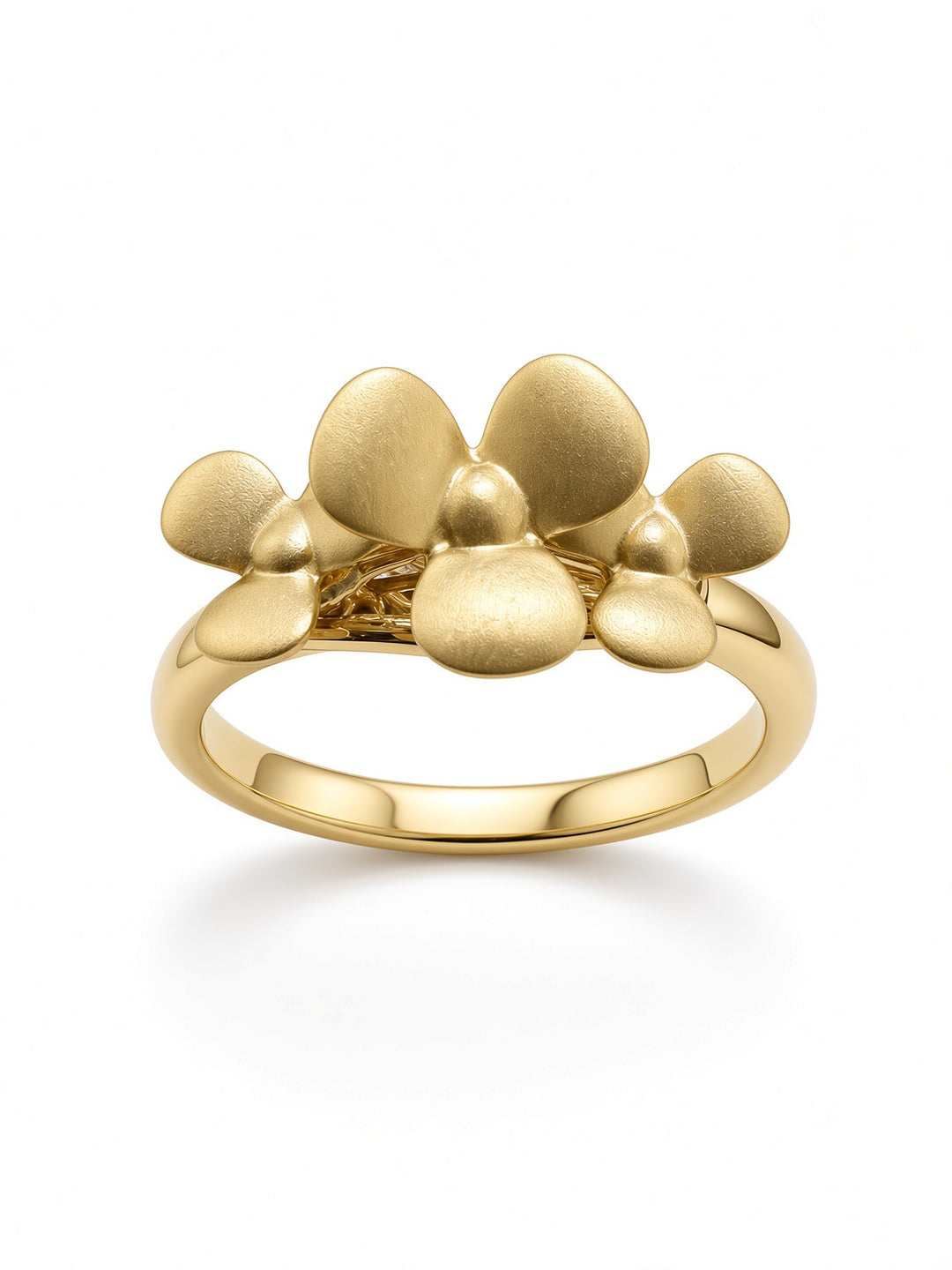 Veronix Floral Spinning Fashion Ring – 14K Yellow, White &amp; Rose Gold