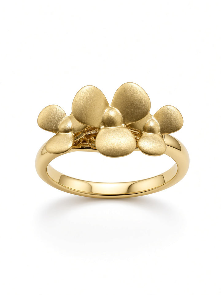 Veronix Floral Spinning Fashion Ring – 14K Yellow, White &amp; Rose Gold