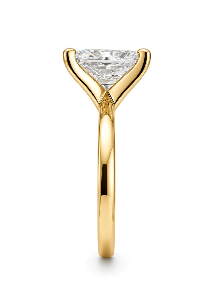 14K Yellow Gold Solitaire 3.08CT Radiant Lab Diamond Engagement Ring