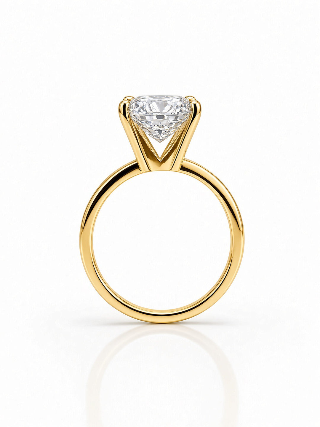 14K Yellow Gold Solitaire 3.08CT Radiant Lab Diamond Engagement Ring