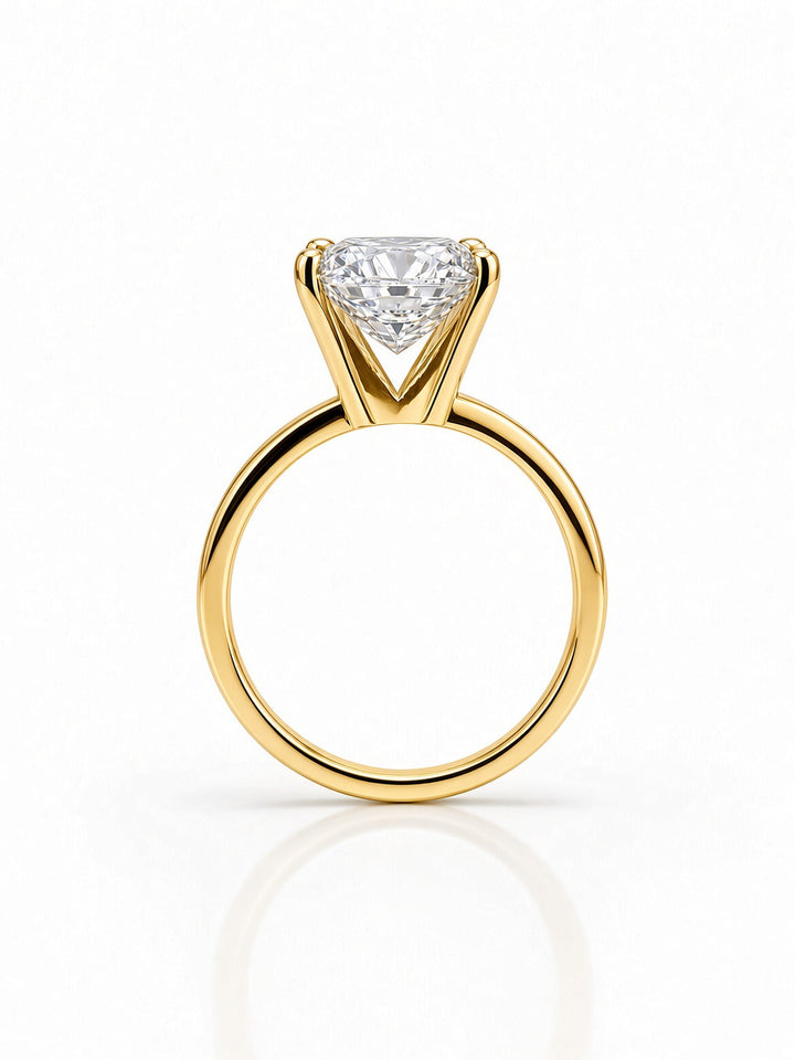14K Yellow Gold Solitaire 3.08CT Radiant Lab Diamond Engagement Ring