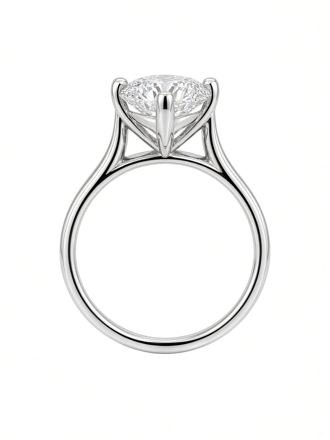 14K White Gold Marquise Lab Diamond Solitaire Engagement Ring — 2.46 CT