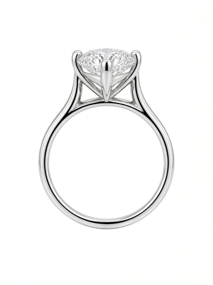 14K White Gold Marquise Lab Diamond Solitaire Engagement Ring — 2.46 CT