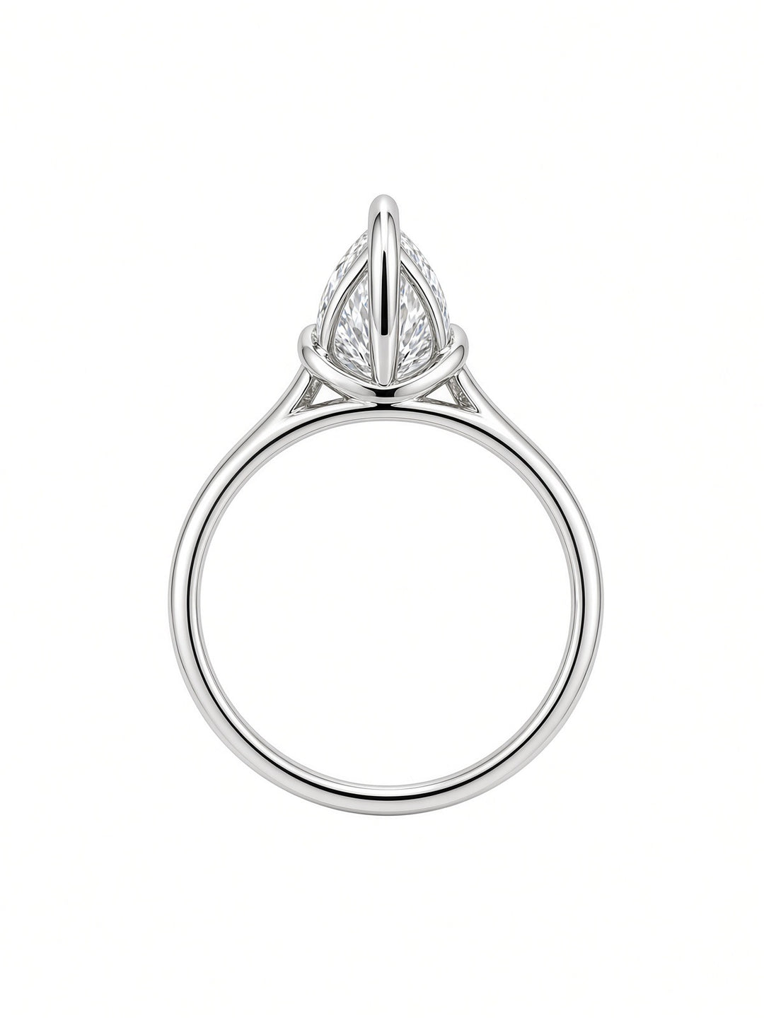 14K White Gold Marquise Lab Diamond Solitaire Engagement Ring — 2.46 CT