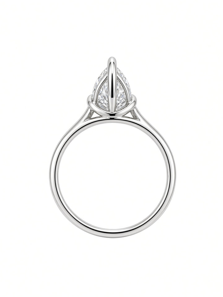 14K White Gold Marquise Lab Diamond Solitaire Engagement Ring — 2.46 CT