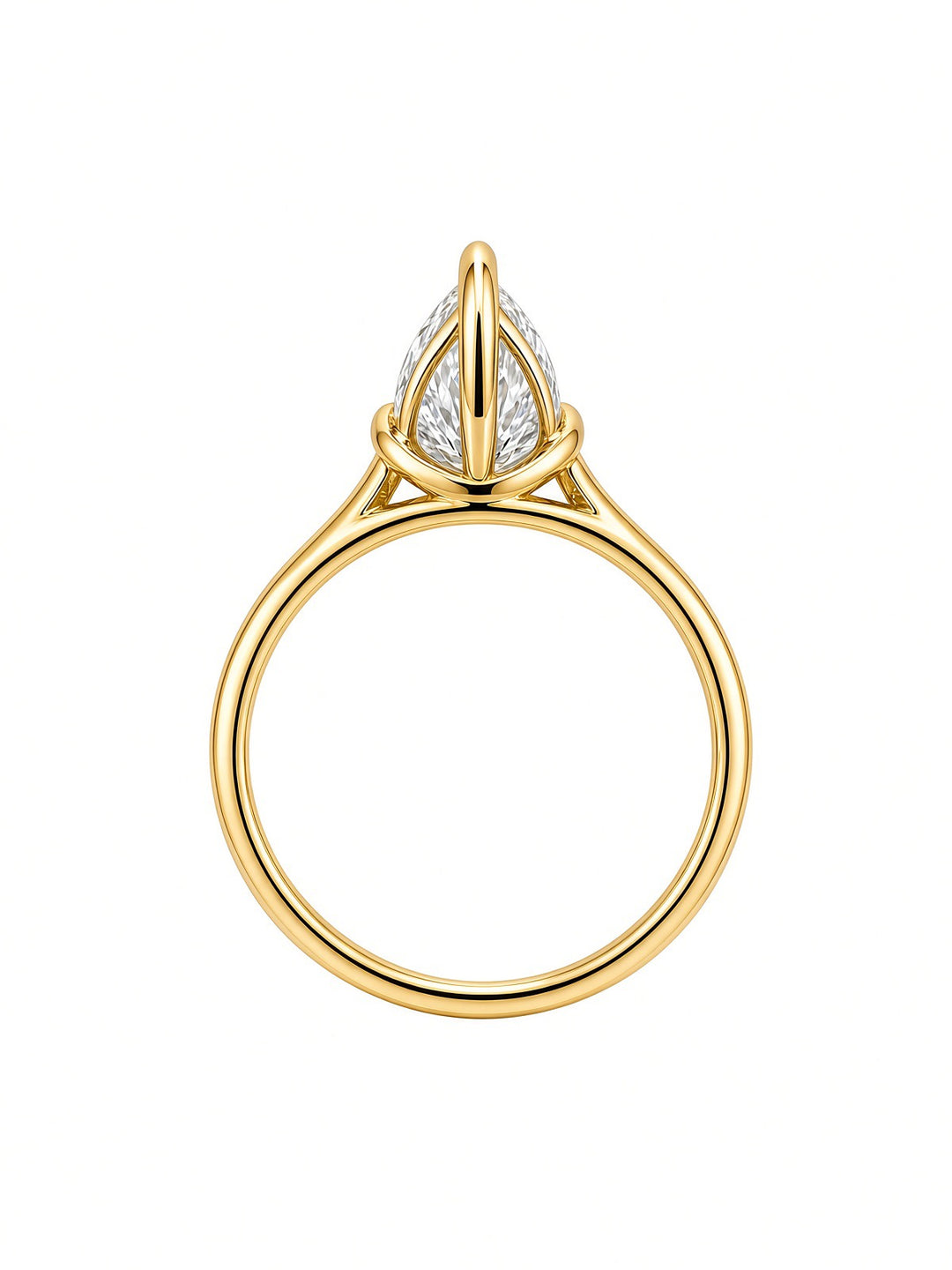 14K White Gold Marquise Lab Diamond Solitaire Engagement Ring — 2.46 CT