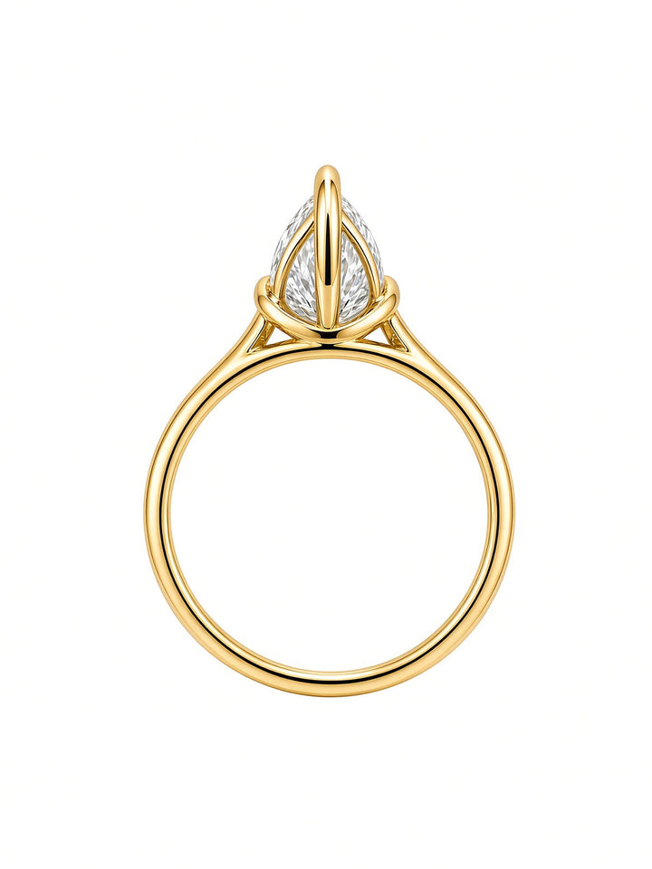 14K White Gold Marquise Lab Diamond Solitaire Engagement Ring — 2.46 CT