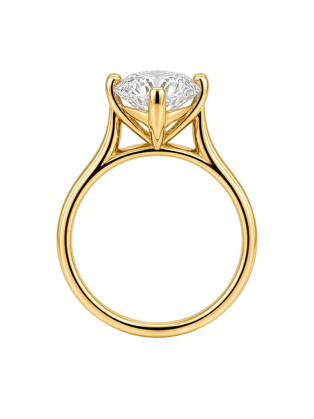 14K White Gold Marquise Lab Diamond Solitaire Engagement Ring — 2.46 CT