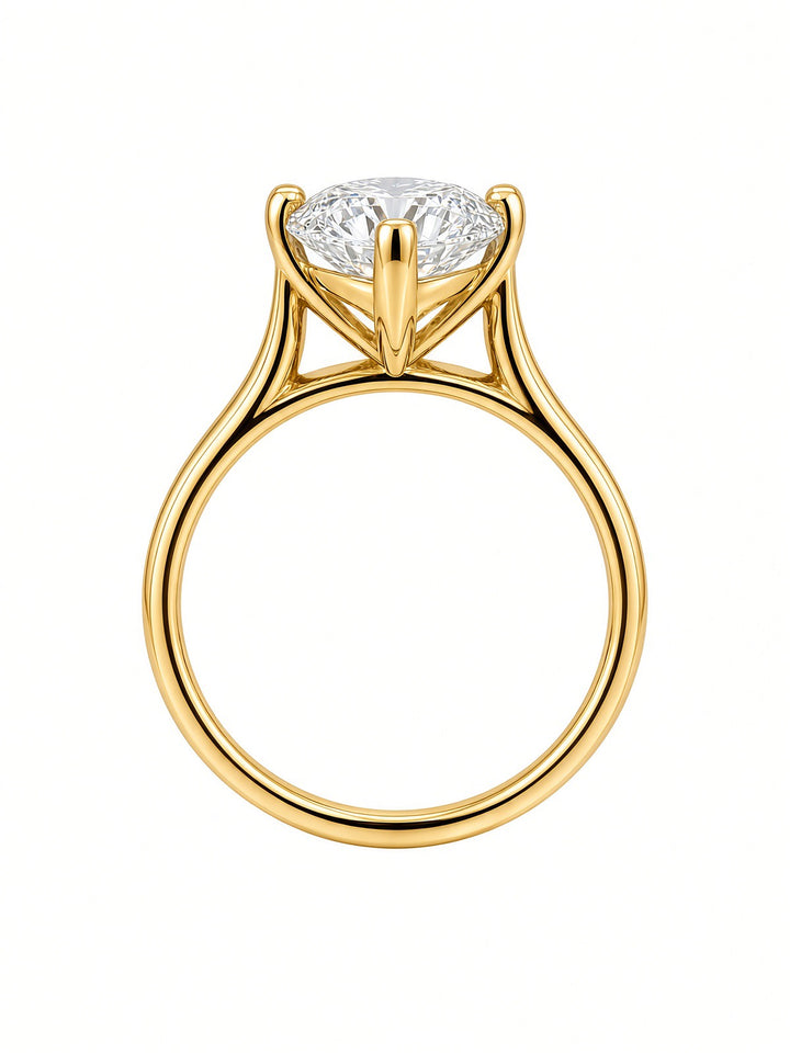 14K White Gold Marquise Lab Diamond Solitaire Engagement Ring — 2.46 CT
