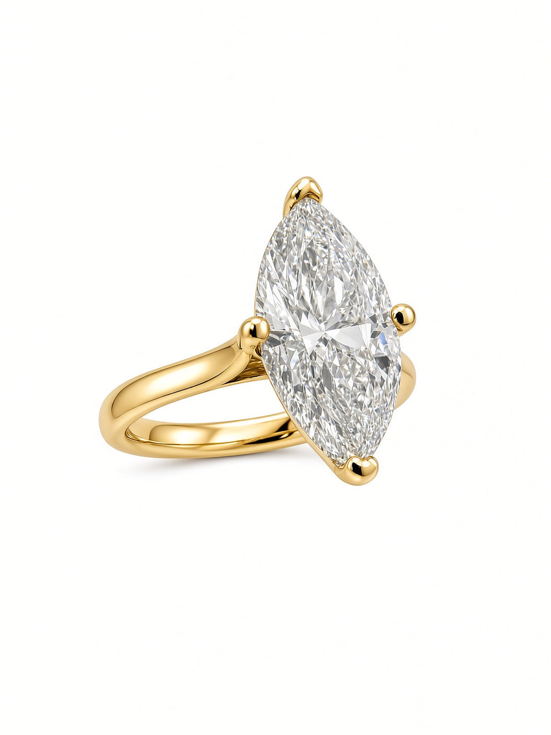 14K White Gold Marquise Lab Diamond Solitaire Engagement Ring — 2.46 CT