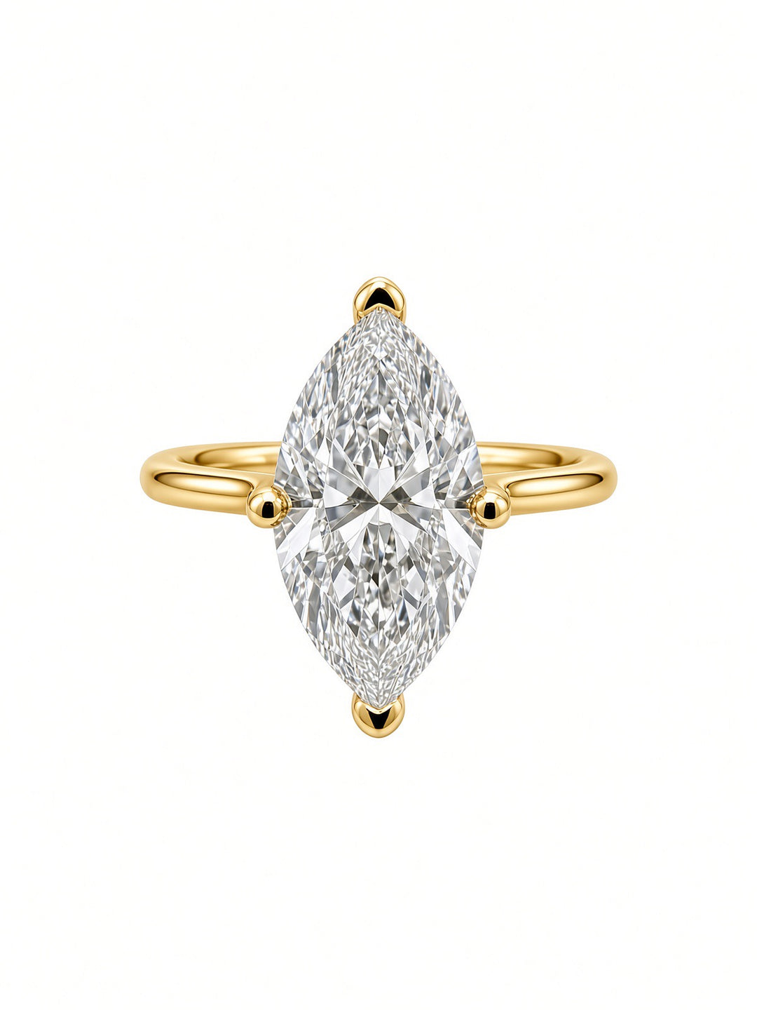 14K White Gold Marquise Lab Diamond Solitaire Engagement Ring — 2.46 CT