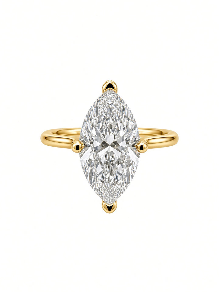 14K White Gold Marquise Lab Diamond Solitaire Engagement Ring — 2.46 CT