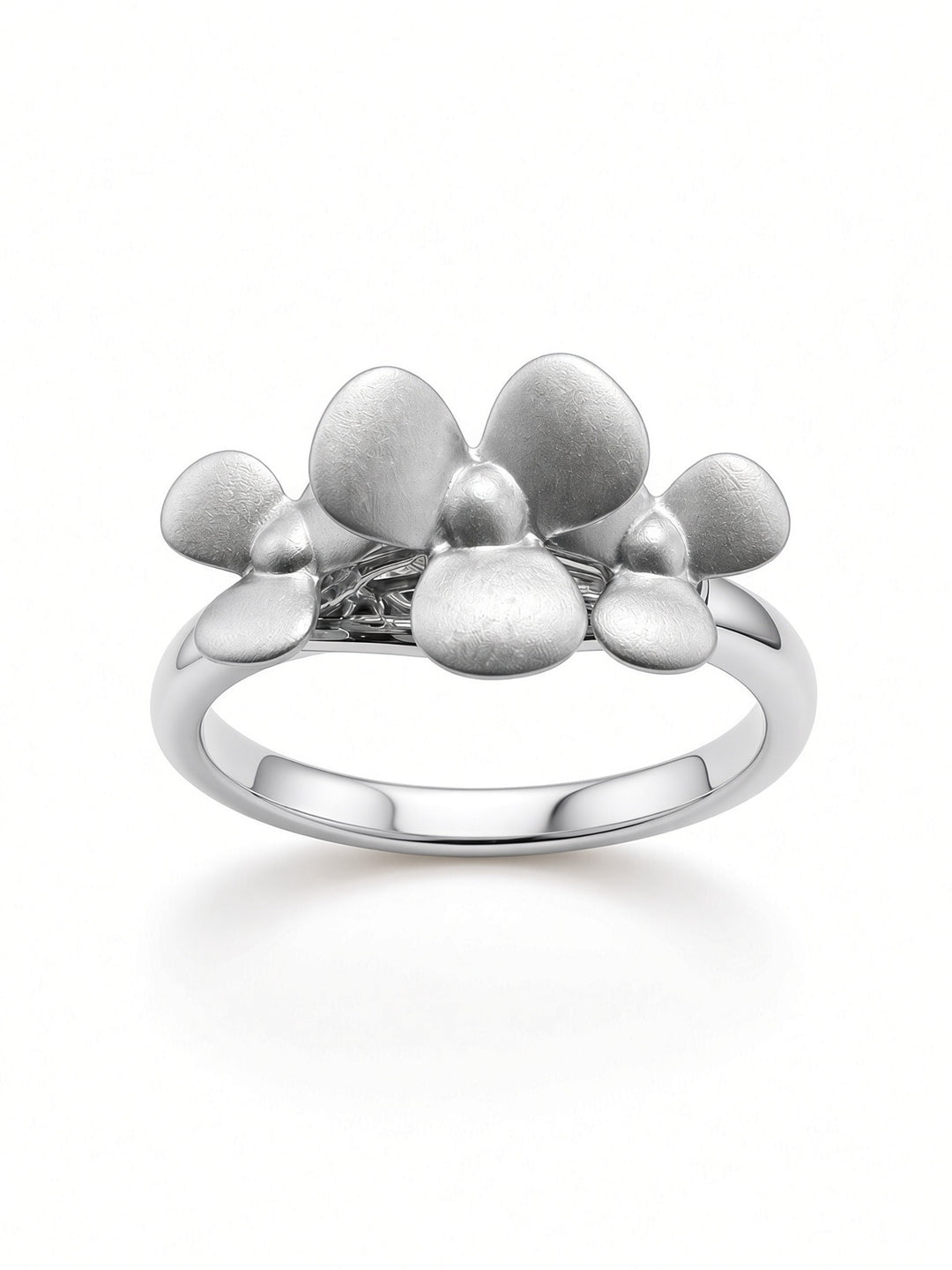 Veronix Floral Spinning Fashion Ring – 14K Yellow, White &amp; Rose Gold
