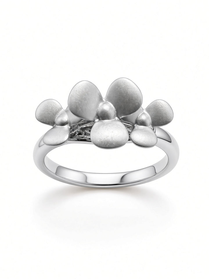 Veronix Floral Spinning Fashion Ring – 14K Yellow, White &amp; Rose Gold
