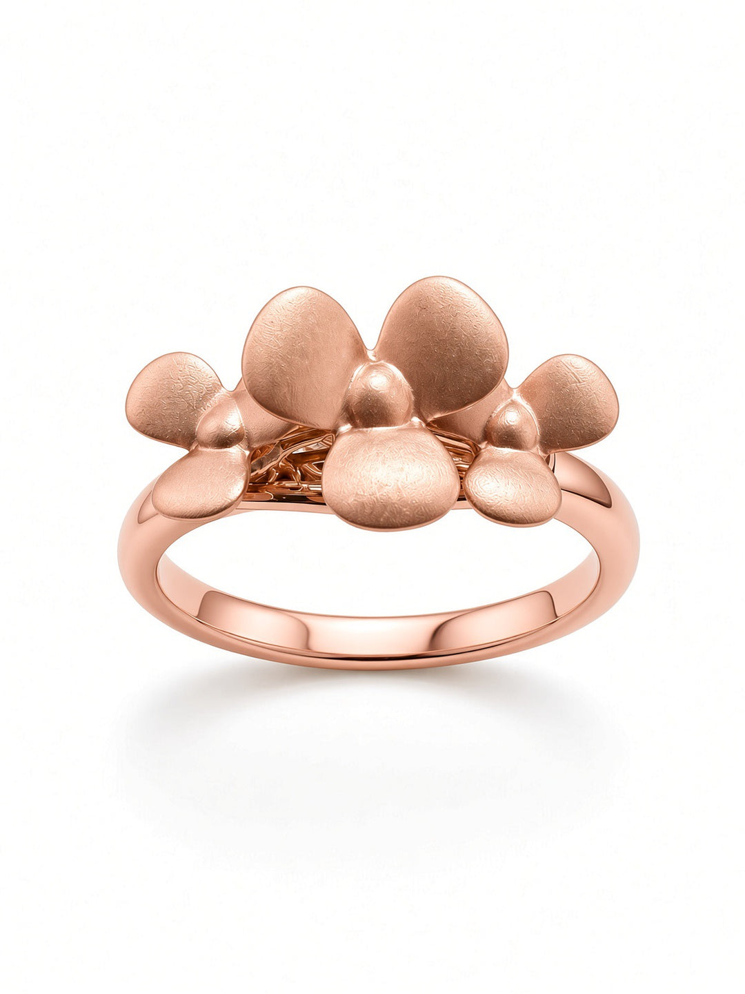 Veronix Floral Spinning Fashion Ring – 14K Yellow, White &amp; Rose Gold