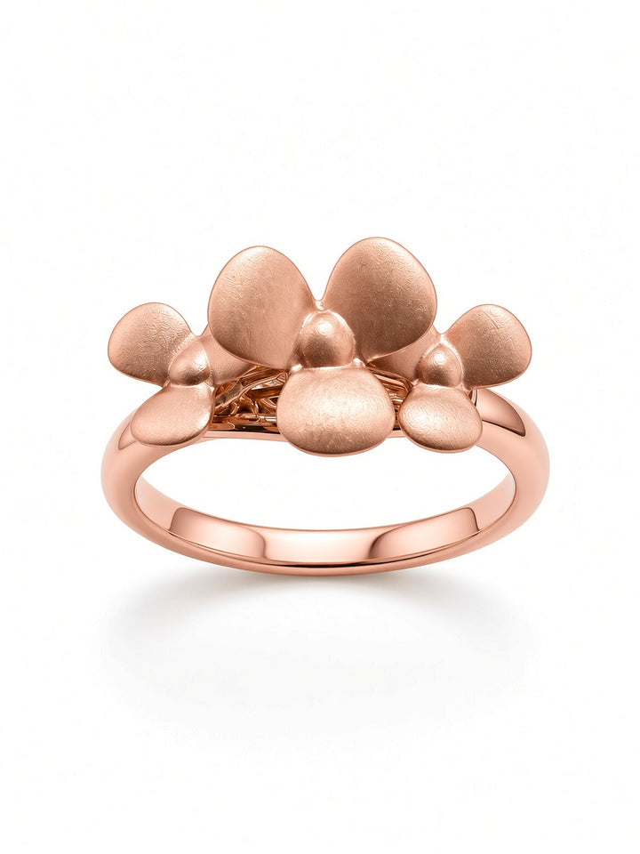 Veronix Floral Spinning Fashion Ring – 14K Yellow, White &amp; Rose Gold