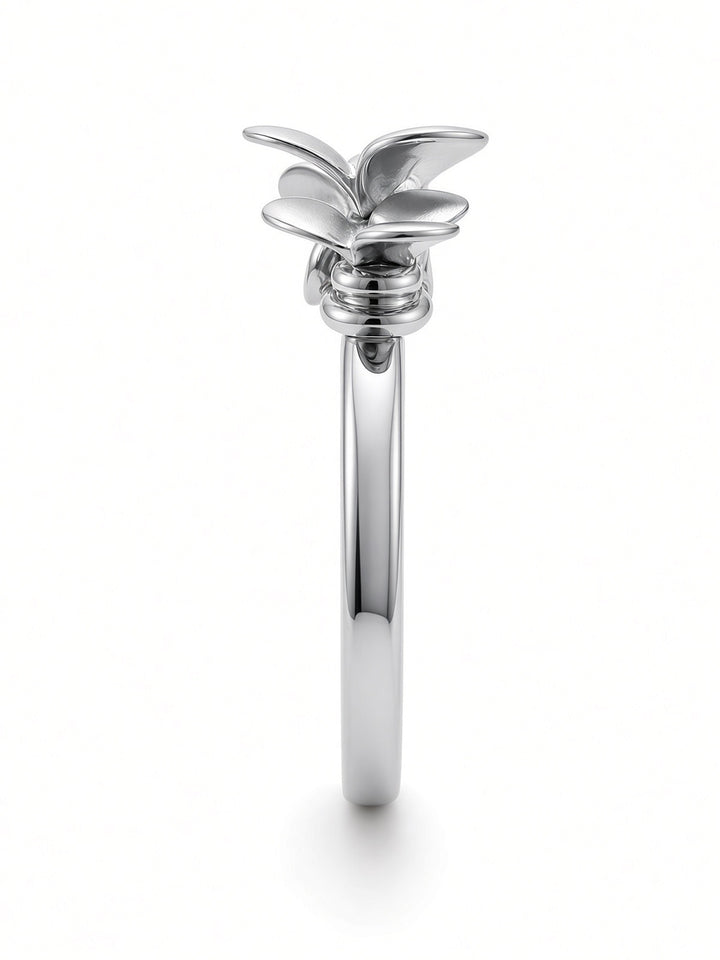 Veronix Floral Spinning Fashion Ring – 14K Yellow, White &amp; Rose Gold