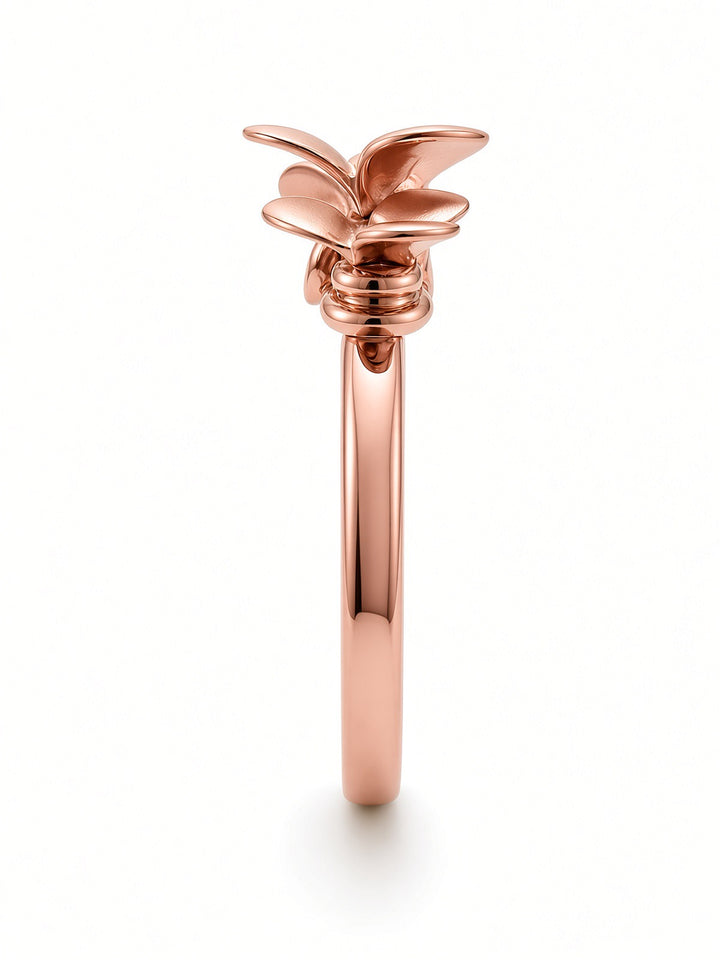 Veronix Floral Spinning Fashion Ring – 14K Yellow, White &amp; Rose Gold