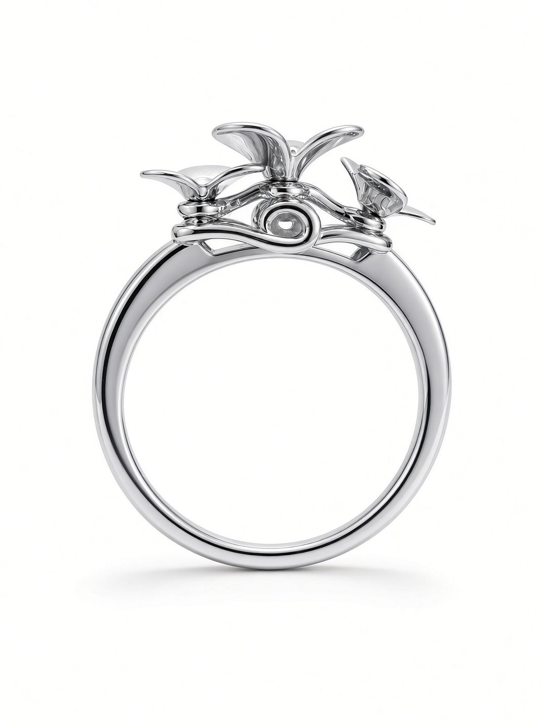 Veronix Floral Spinning Fashion Ring – 14K Yellow, White &amp; Rose Gold