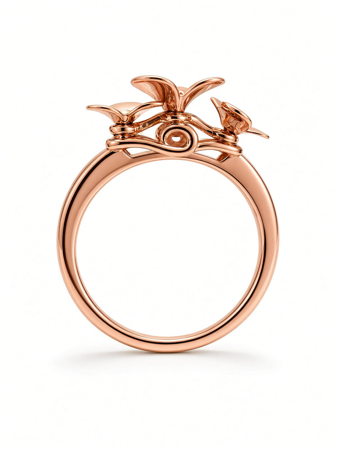 Veronix Floral Spinning Fashion Ring – 14K Yellow, White &amp; Rose Gold