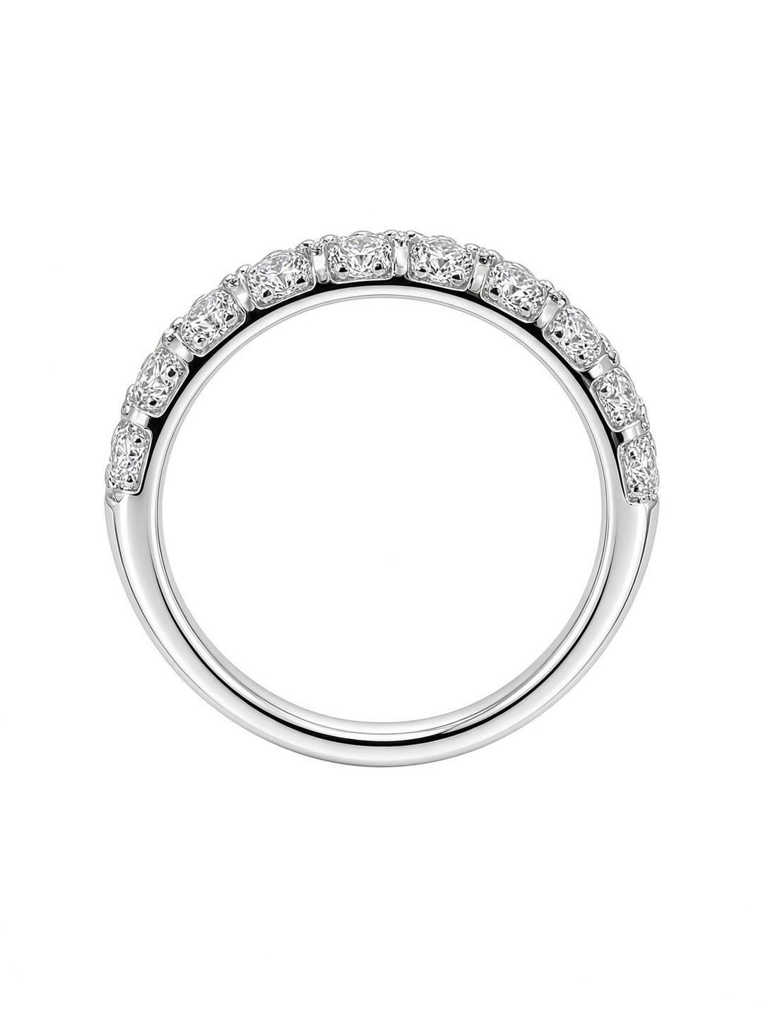 14K White Gold Aria Wide Band Ring with 1.48CT Lab-Grown Round Brilliant Diamonds
