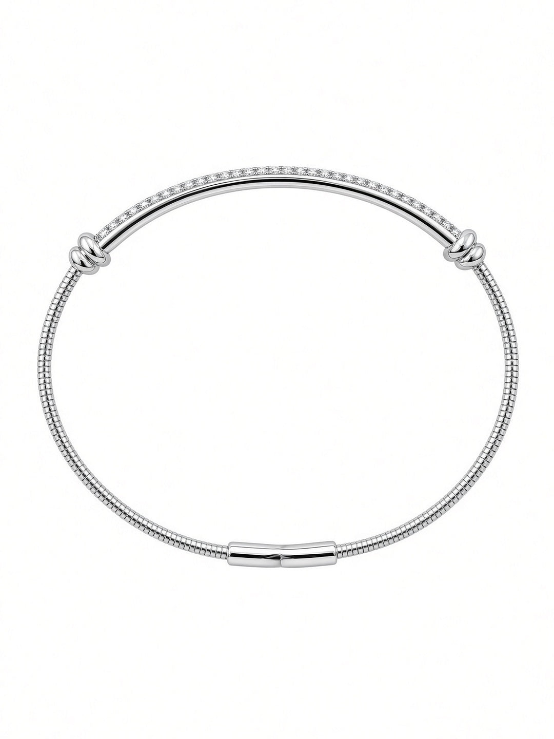 14K Gold Flexible Cable Diamond Bangle