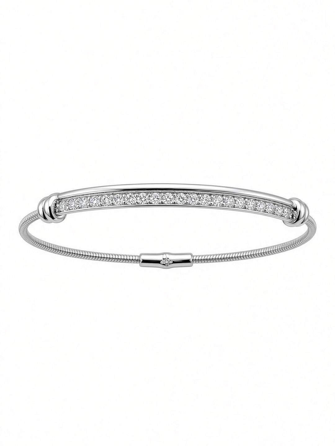14K Gold Flexible Cable Diamond Bangle