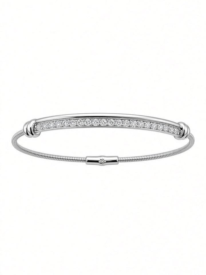 14K Gold Flexible Cable Diamond Bangle