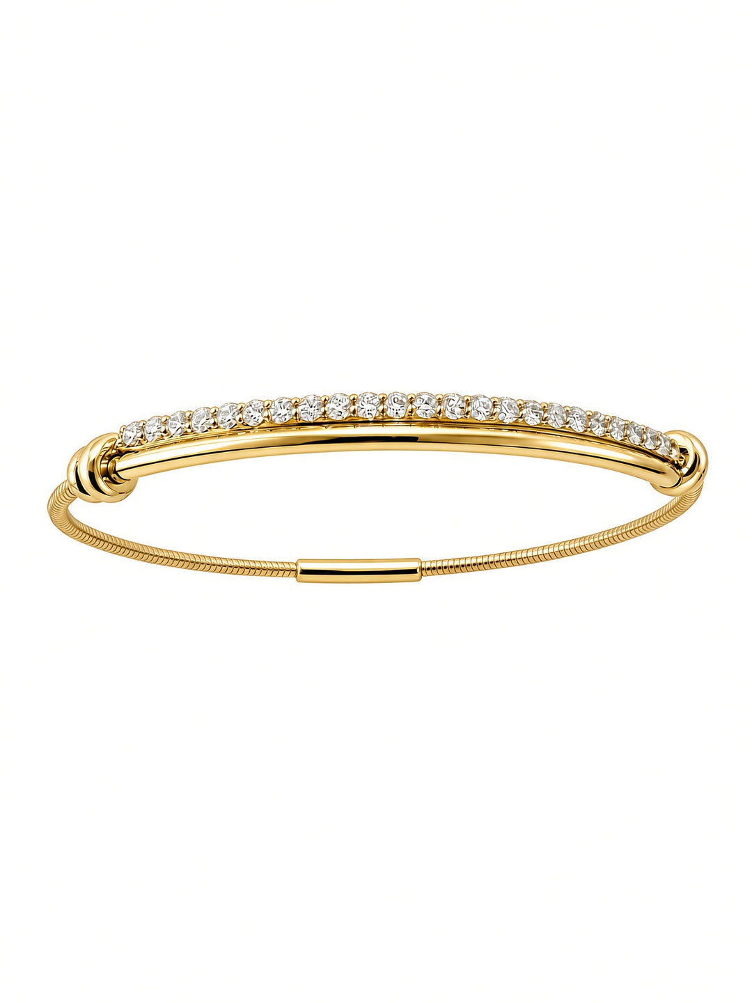 14K Gold Flexible Cable Diamond Bangle