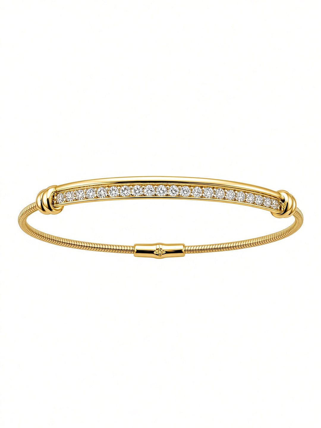 14K Gold Flexible Cable Diamond Bangle