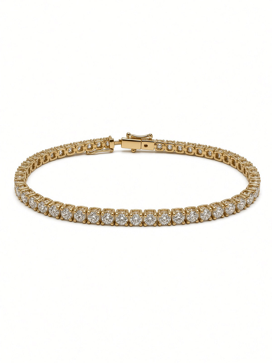 14K Gold Tennis Bracelet – 5.09 CT Lab Diamonds