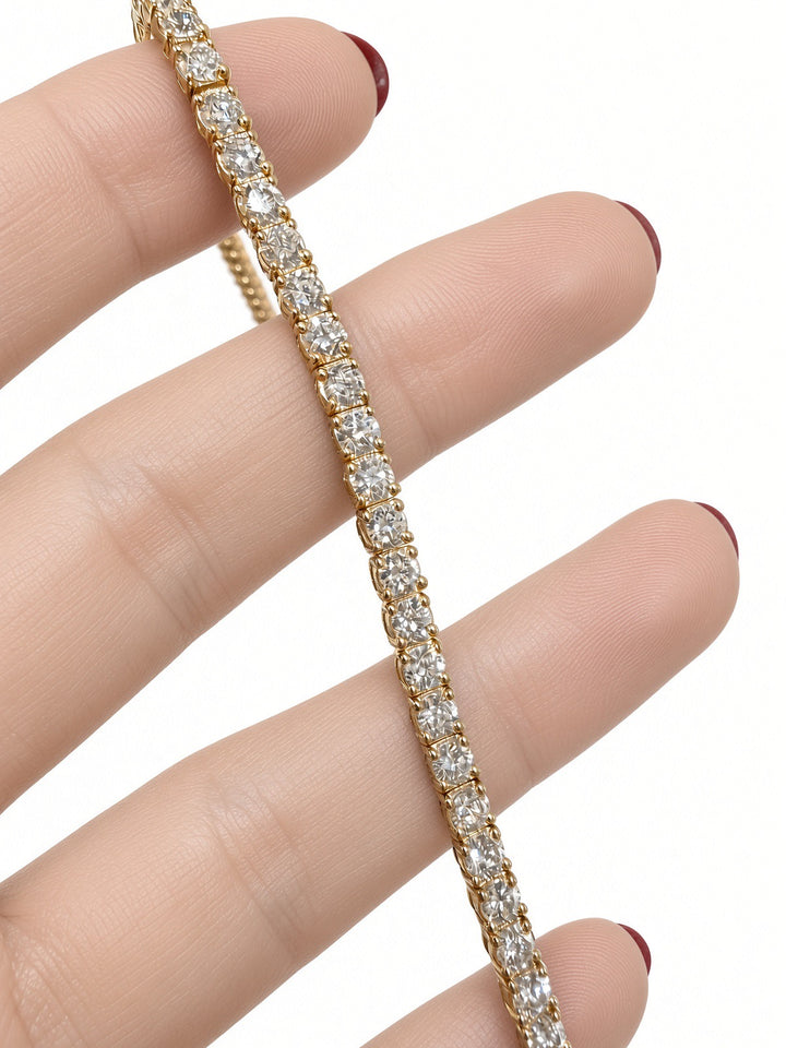 14K Gold Tennis Bracelet – 5.09 CT Lab Diamonds