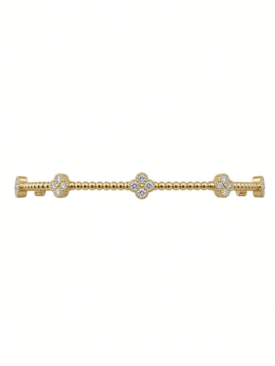 Clover 14K Gold Flexible Diamond Bangle – 0.47 CT Lab Diamonds