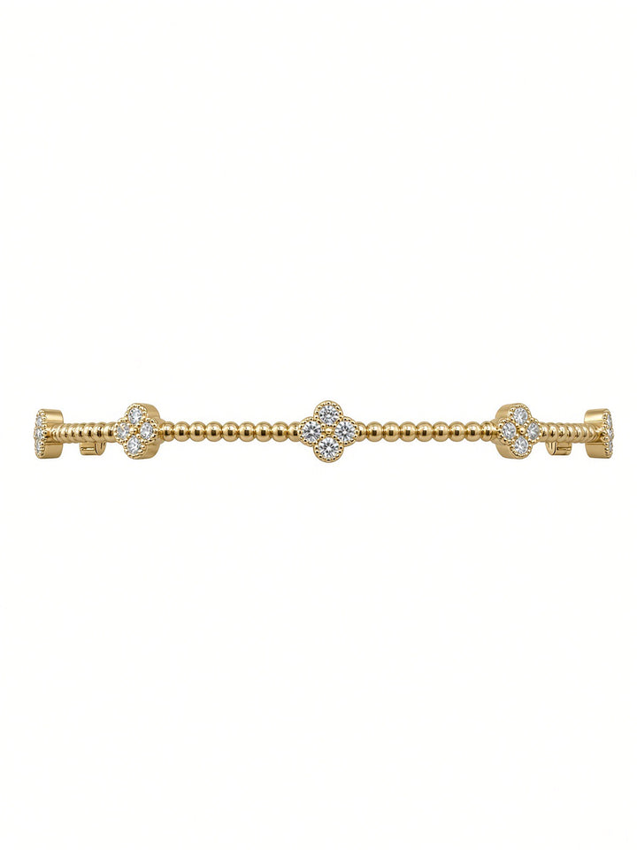 Clover 14K Gold Flexible Diamond Bangle – 0.47 CT Lab Diamonds