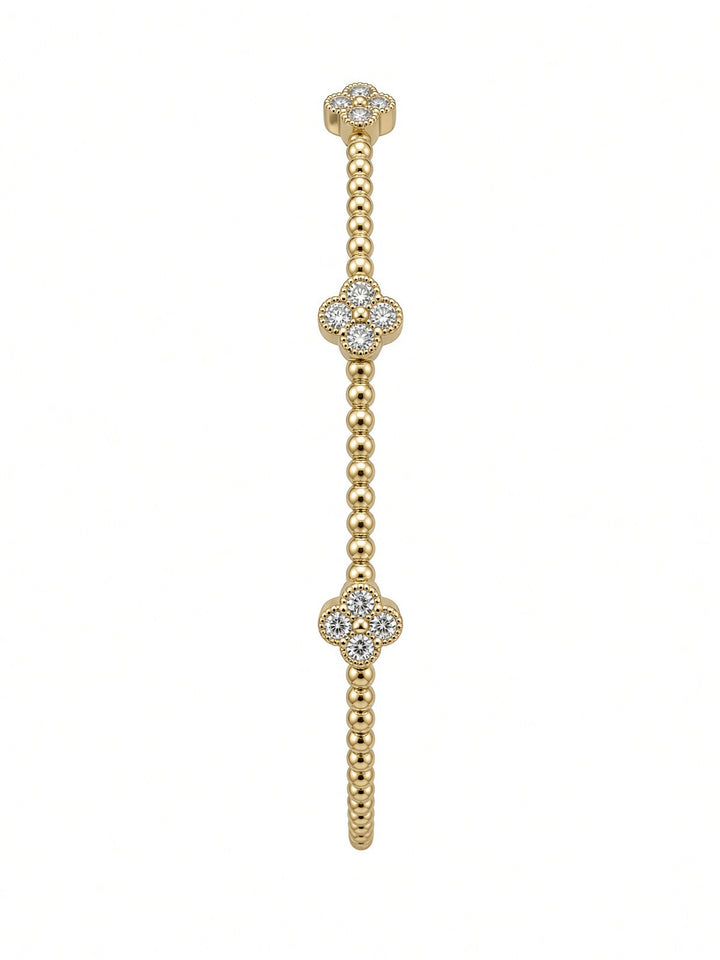 Clover 14K Gold Flexible Diamond Bangle – 0.47 CT Lab Diamonds