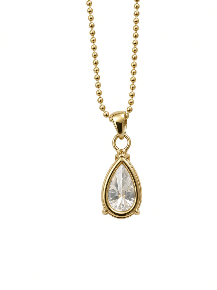 1.58CT Pear-Shaped Lab Diamond Pendant Necklace in 14K Yellow Gold