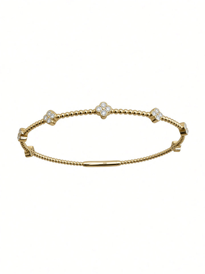 Clover 14K Gold Flexible Diamond Bangle – 0.47 CT Lab Diamonds