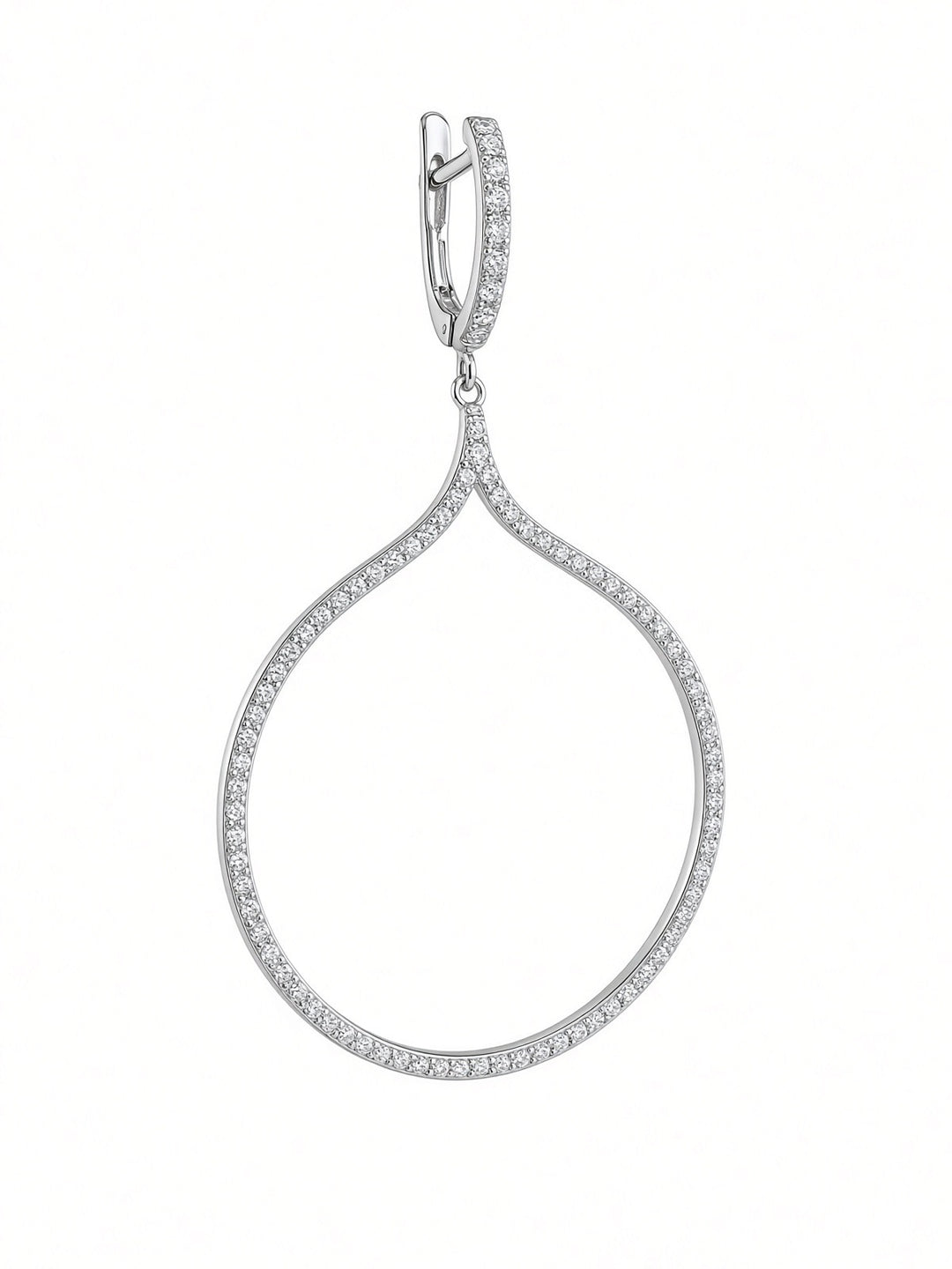 Italian Design 2.31CT Natural Diamond Hoop Earrings in 18K White Gold