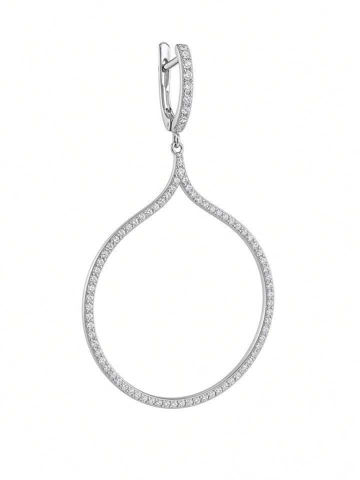 Italian Design 2.31CT Natural Diamond Hoop Earrings in 18K White Gold