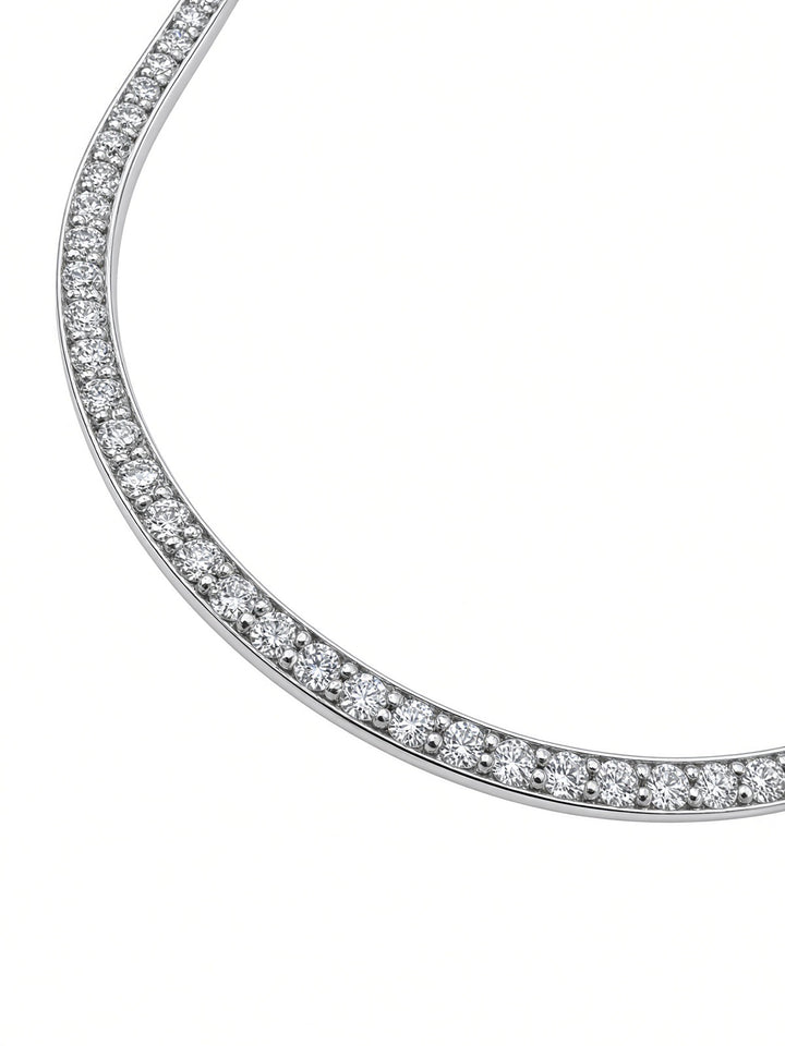 Italian Design 2.31CT Natural Diamond Hoop Earrings in 18K White Gold