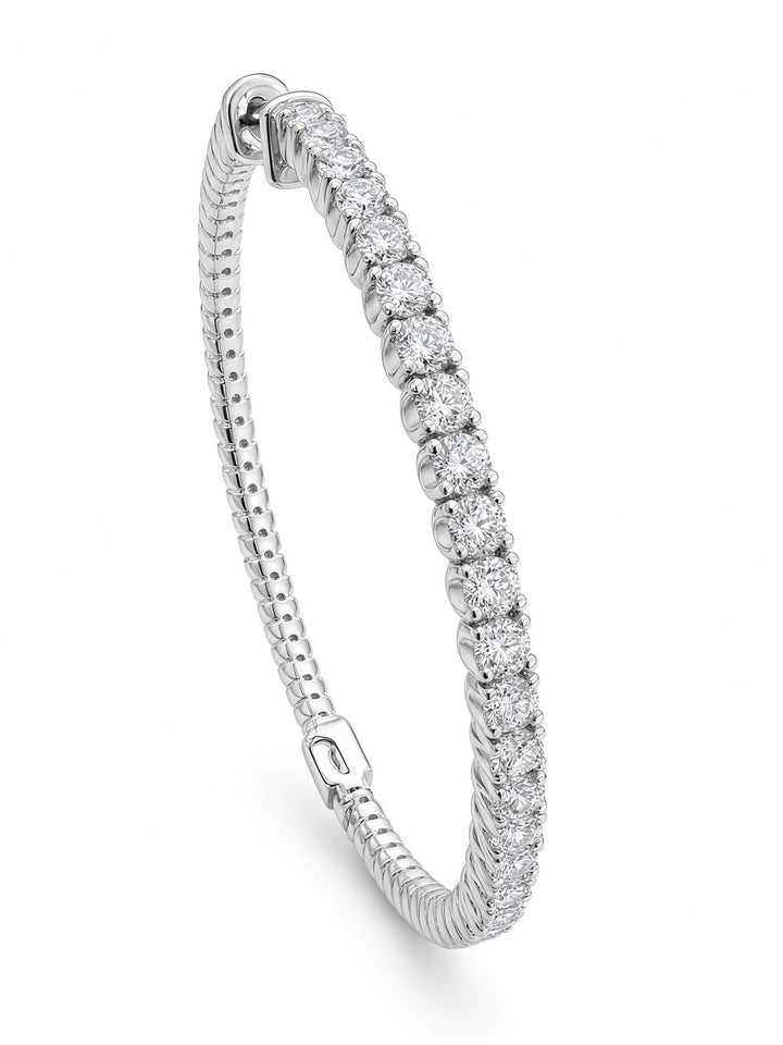 2.81CT Lab Diamond Hoop Earrings in 14K White Gold