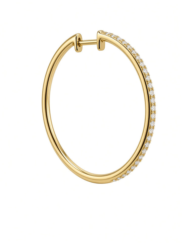 Mem Felix Large Hoop Earrings in 18K Yellow Gold with 0.25CT Natural Diamonds