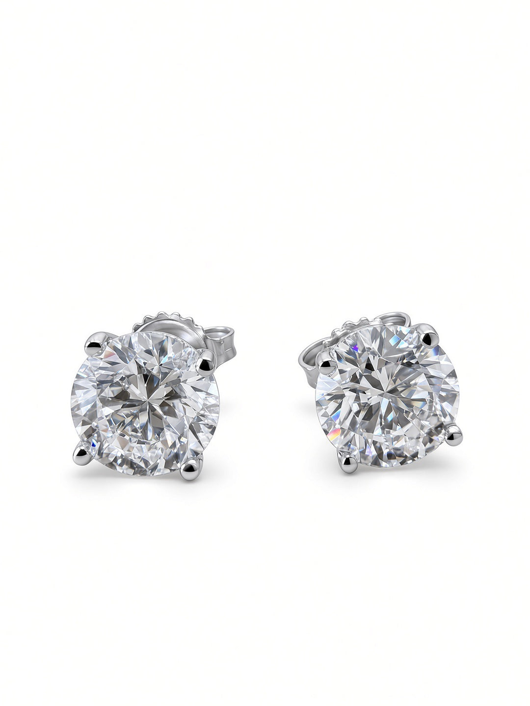 4.02CT Lab Diamond Stud Earrings in 14K White Gold