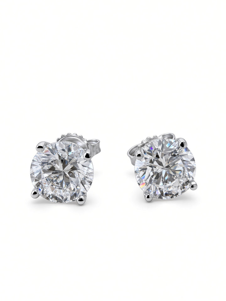 4.02CT Lab Diamond Stud Earrings in 14K White Gold