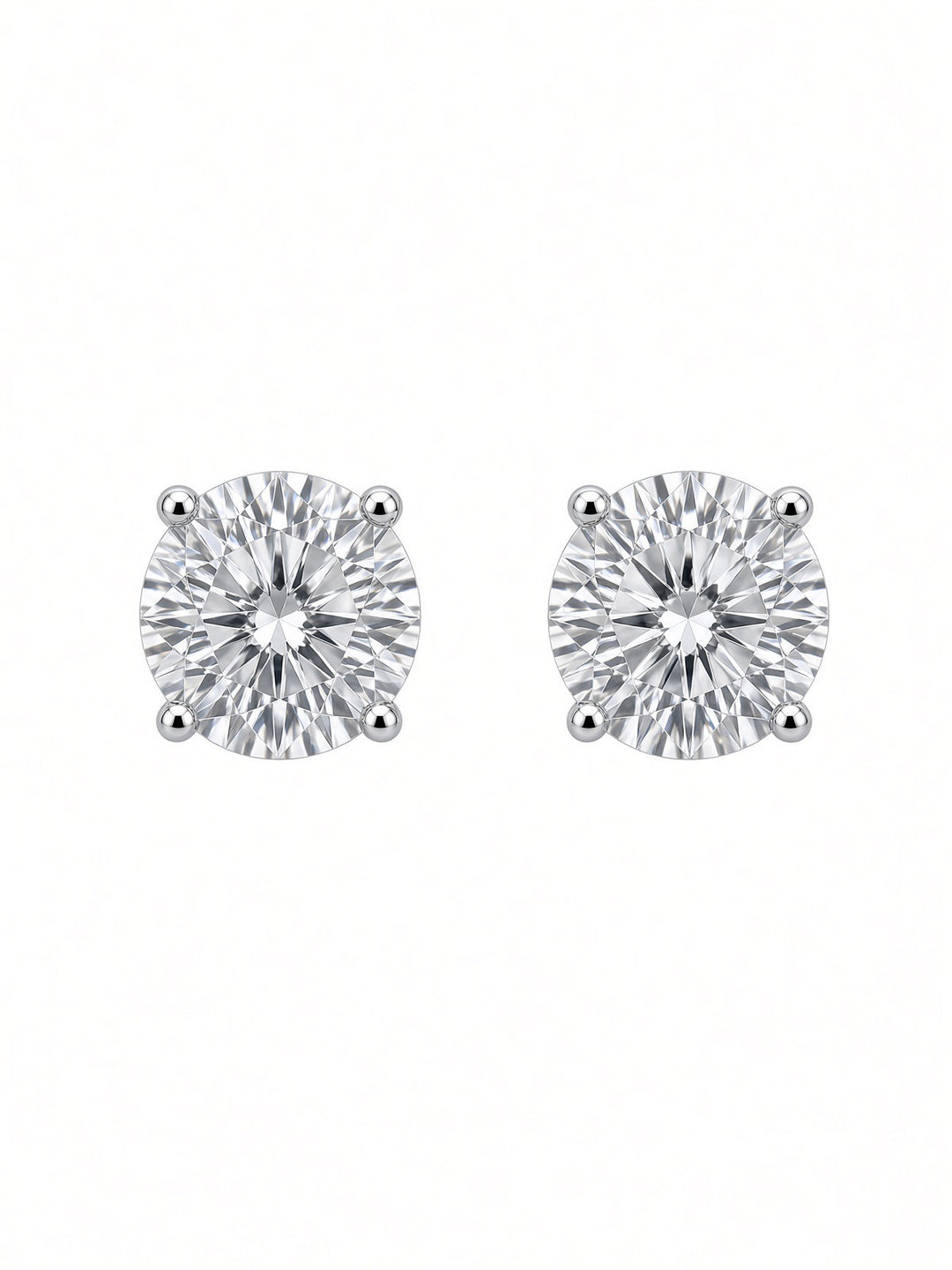 4.02CT Lab Diamond Stud Earrings in 14K White Gold