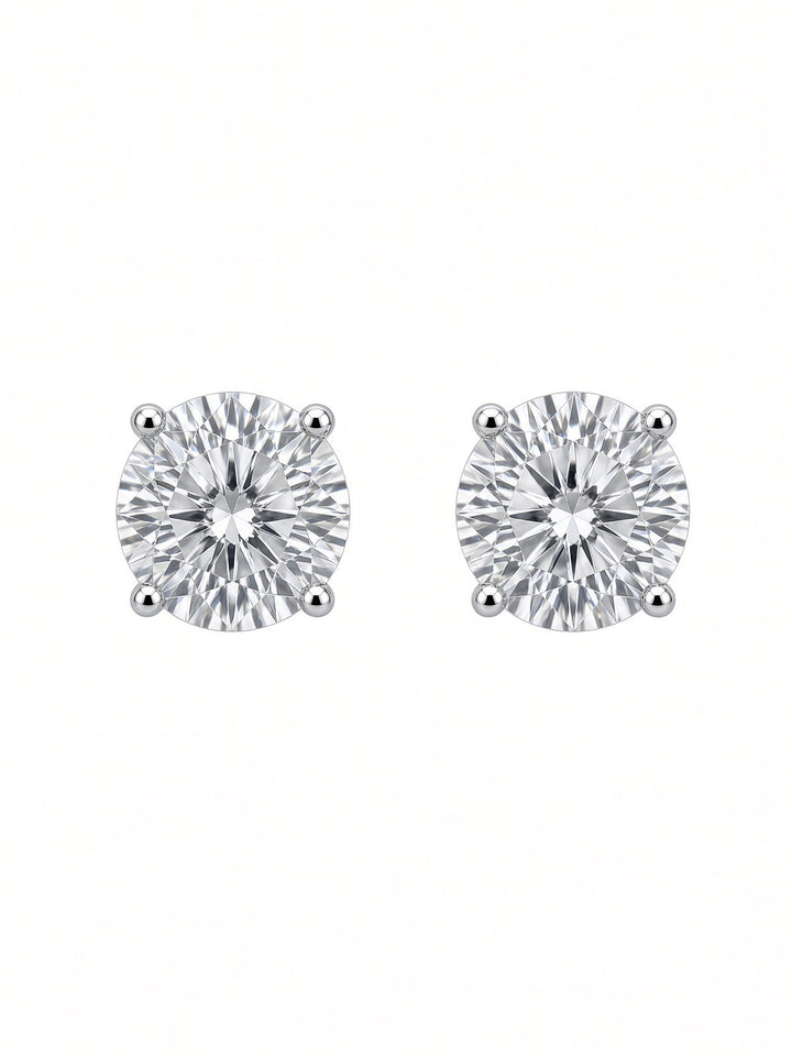 4.02CT Lab Diamond Stud Earrings in 14K White Gold